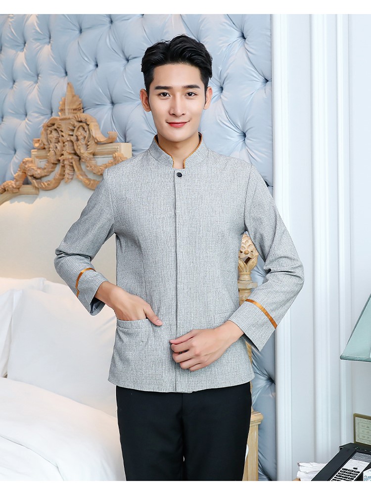 保潔工作服長(cháng)袖酒店賓館秋冬裝學(xué)校小區物業(yè)清潔制服定制可印LOGO(圖27)