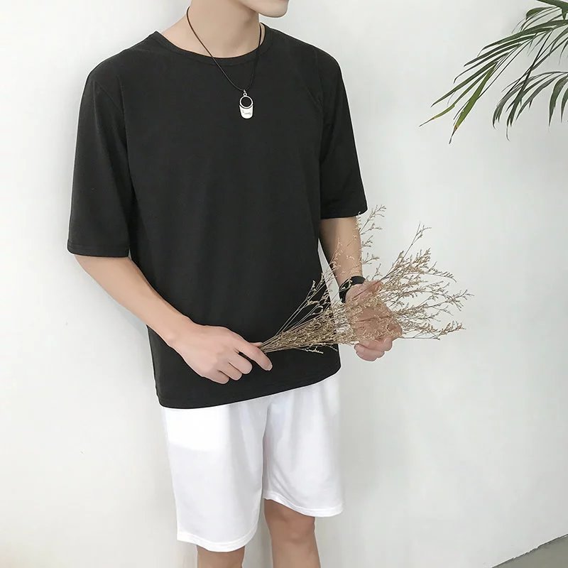 韓版學(xué)生班服定制短袖t恤印圖五5分中袖寬松純棉圓領(lǐng)畢業(yè)聚會(huì )服(圖7)