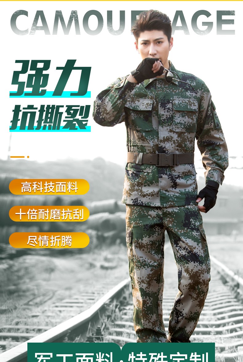 配發(fā)正品荒漠迷彩服叢林迷彩套裝冬夏季林地迷彩作訓服男女套裝(圖1)