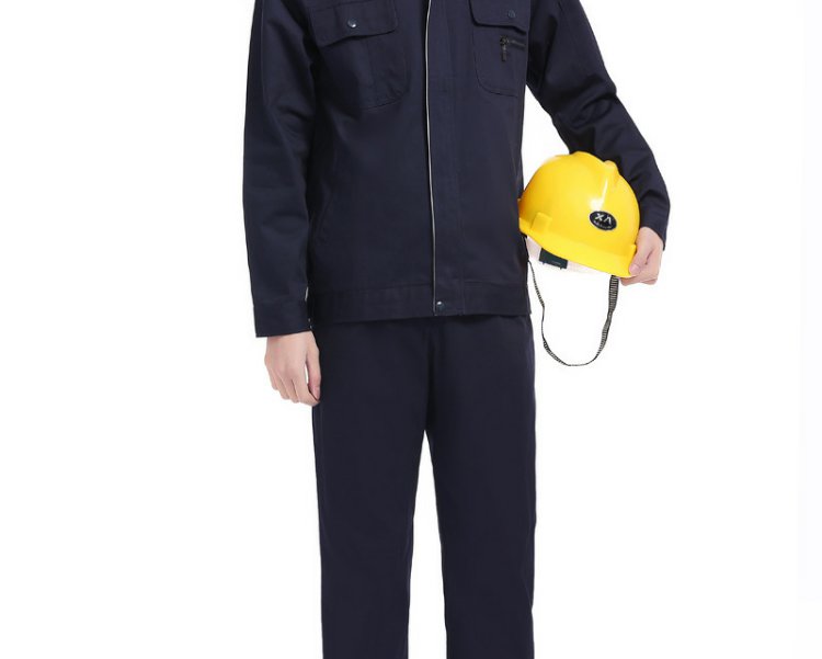 定做繡印logo長(cháng)袖工作服套裝男女春秋工廠(chǎng)車(chē)間工程服勞保服汽修服(圖14)