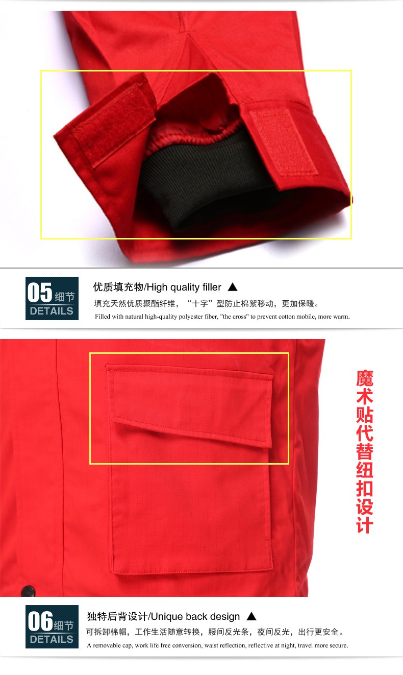 加油站工作服冬裝加厚棉衣男中石化中石油防靜電工作服棉服女保暖(圖13)