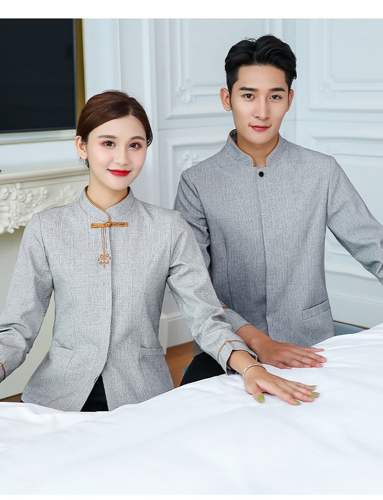 保潔工作服長(cháng)袖酒店賓館秋冬裝學(xué)校小區物業(yè)清潔制服定制可印LOGO(圖32)