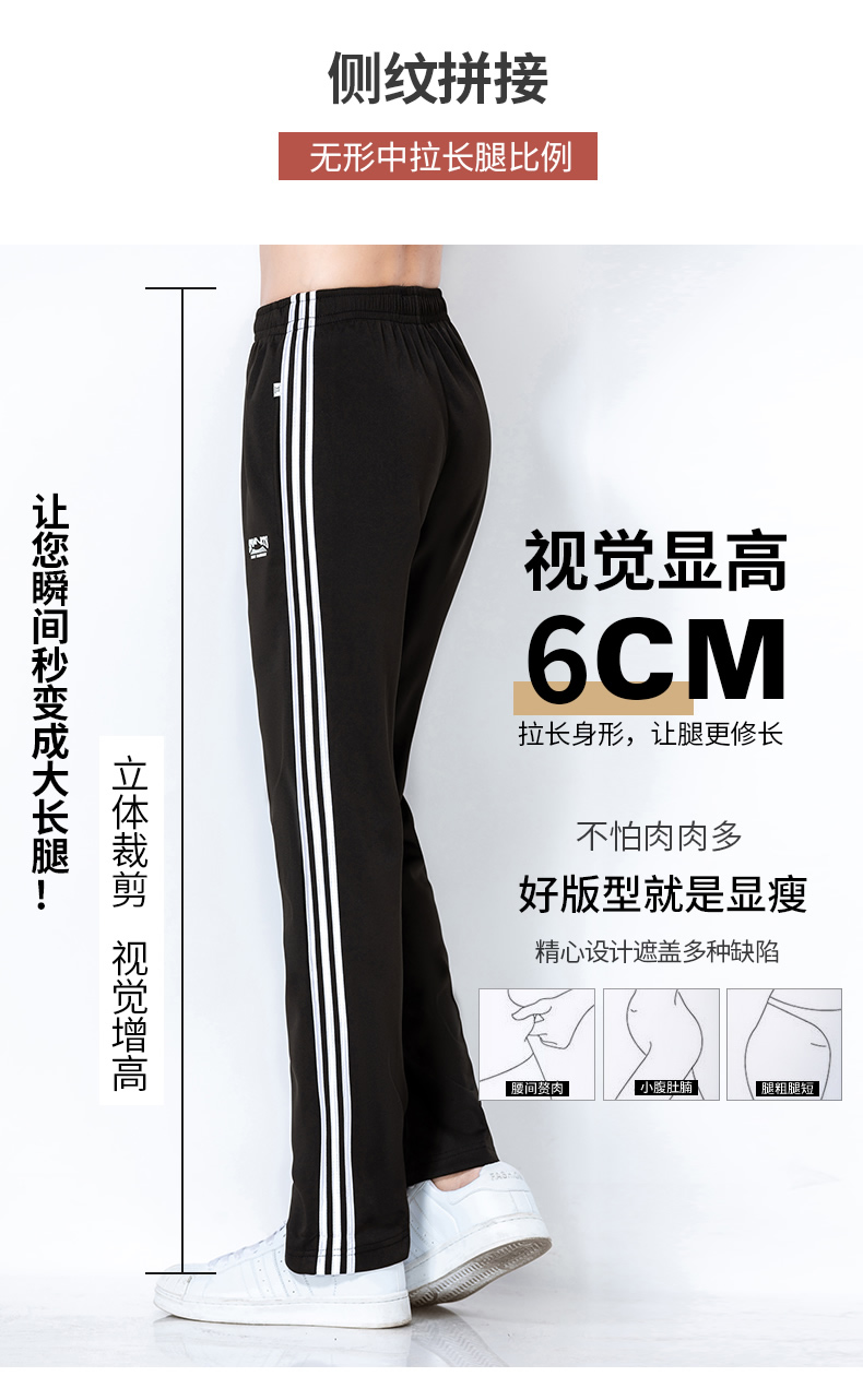 褲男女團體服寬松三條杠佳木斯廣場(chǎng)舞長(cháng)褲子三杠衛褲定制秋冬運動(dòng)休閑褲男工裝褲團體班服diy訂做(圖8)