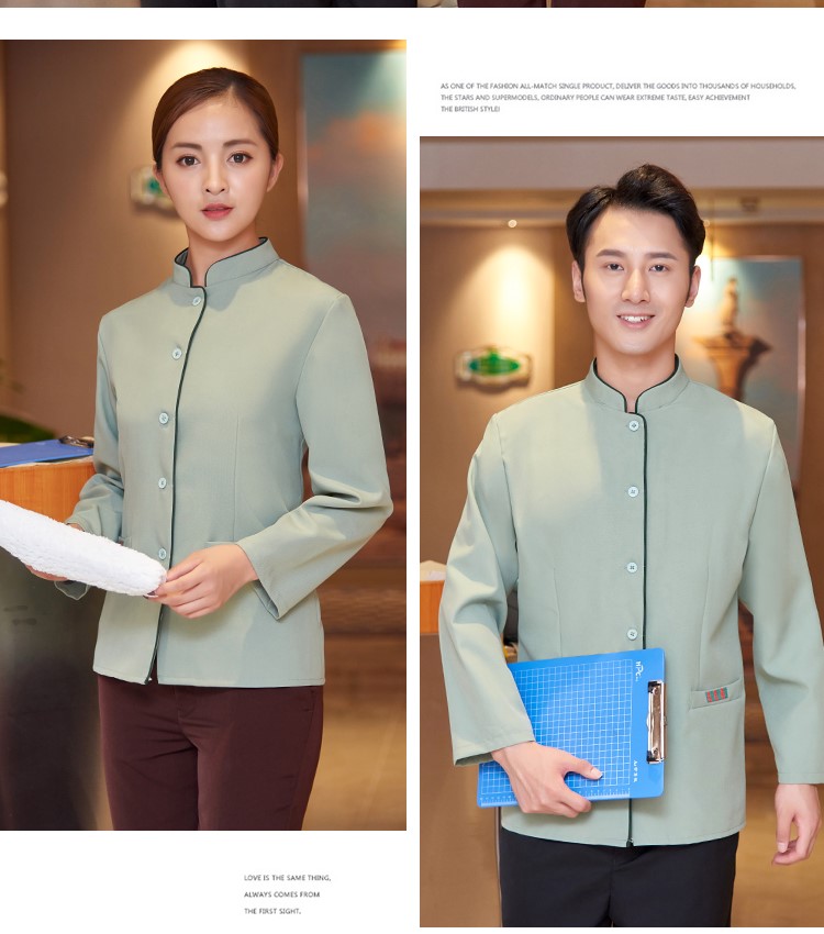 酒店客房PA阿姨女款保潔服長(cháng)袖物業(yè)家政公司清潔工作服秋冬裝定制(圖13)