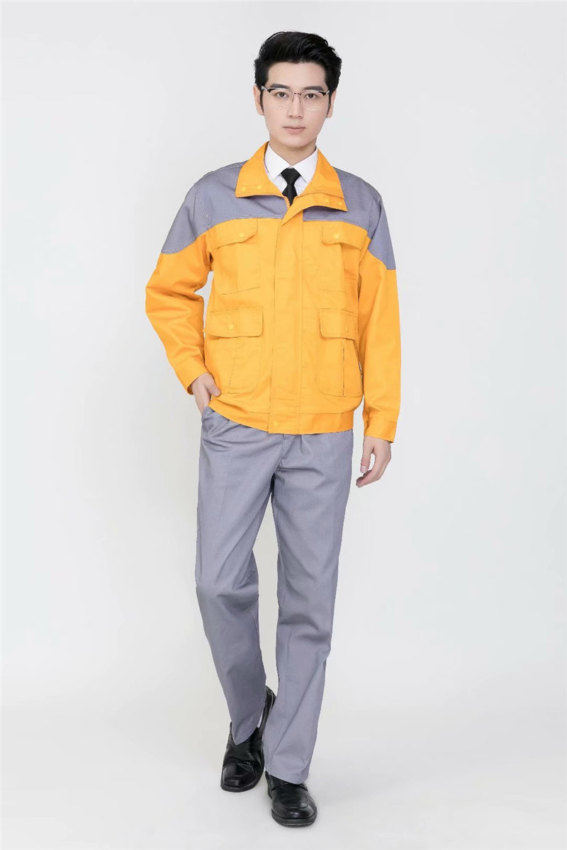 長(cháng)袖拼色工作服套裝男定制印字救援服勞保上衣汽修服工地車(chē)間(圖10)