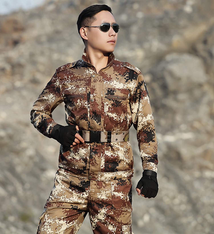 秋冬季荒漠迷彩服套裝男女軍裝特種兵作訓服軍訓服cs野戰服工作服(圖10)