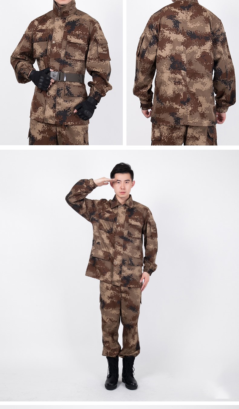 陸荒漠冬作訓迷彩服套裝男戶(hù)外軍迷訓練服作訓服勞保工作服(圖2)