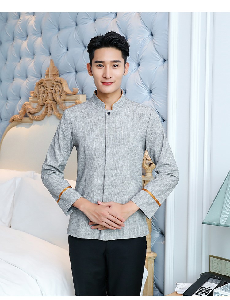 保潔工作服長(cháng)袖酒店賓館秋冬裝學(xué)校小區物業(yè)清潔制服定制可印LOGO(圖33)
