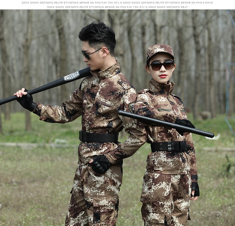 荒漠迷彩服套裝男特種兵軍裝戶(hù)外作訓服學(xué)生軍訓服耐磨勞保服(圖8)