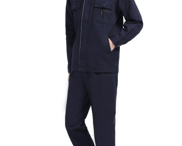 定做繡印logo長(cháng)袖工作服套裝男女春秋工廠(chǎng)車(chē)間工程服勞保服汽修服(圖12)