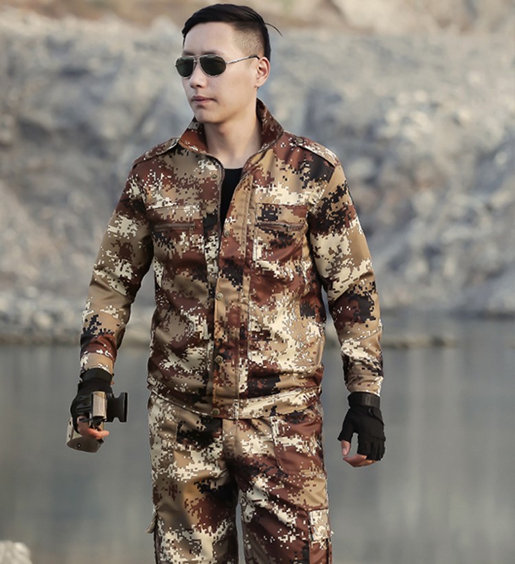 秋冬季荒漠迷彩服套裝男女軍裝特種兵作訓服軍訓服cs野戰服工作服(圖12)