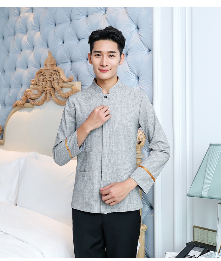 保潔工作服長(cháng)袖酒店賓館秋冬裝學(xué)校小區物業(yè)清潔制服定制可印LOGO(圖23)