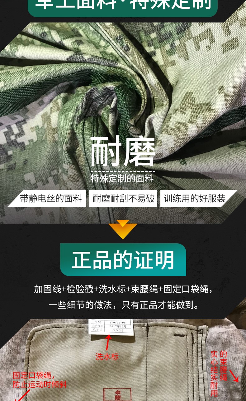 配發(fā)正品荒漠迷彩服叢林迷彩套裝冬夏季林地迷彩作訓服男女套裝(圖2)