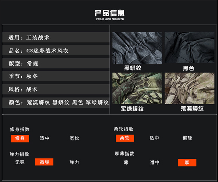 冬季荒漠蟒紋迷彩服軍裝套裝男戶(hù)外特種兵作訓服加絨防風(fēng)戰術(shù)外套(圖12)