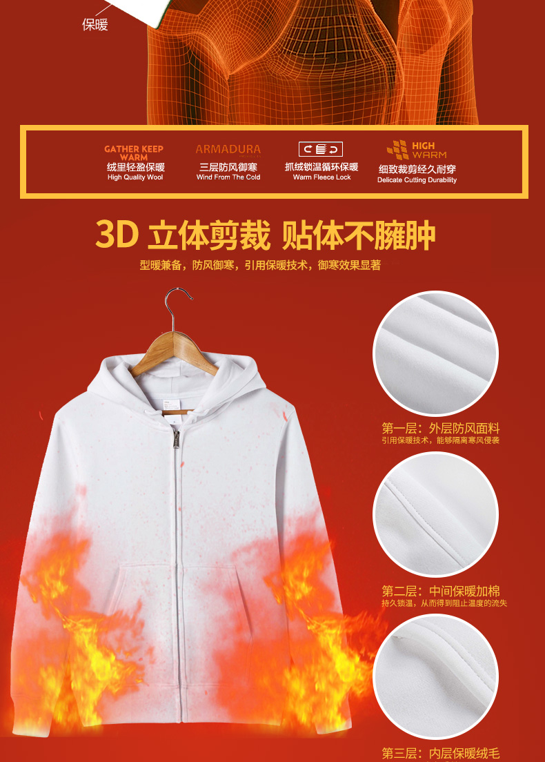 潮流班服長(cháng)袖衛衣定制diy定做拉鏈帽衫外套加絨工作衣服印字logo(圖6)