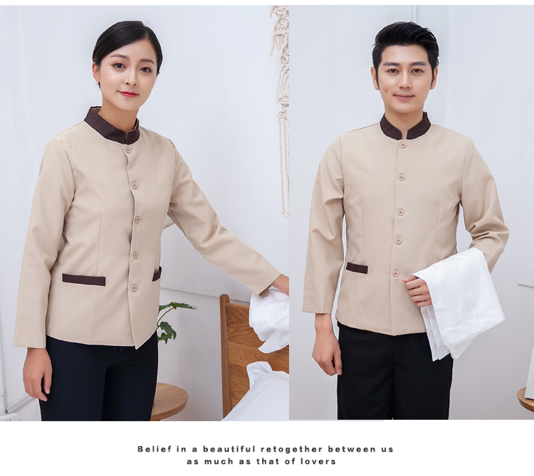 定制酒店保潔服長(cháng)袖高檔家政小區物業(yè)做衛生女阿姨秋冬套裝(圖6)