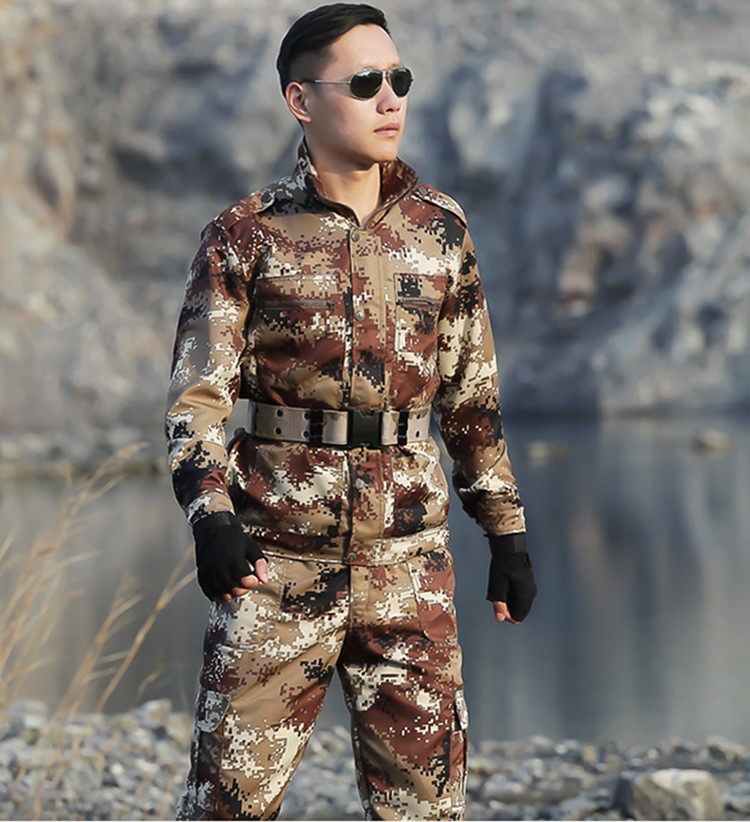 秋冬季荒漠迷彩服套裝男女軍裝特種兵作訓服軍訓服cs野戰服工作服(圖13)