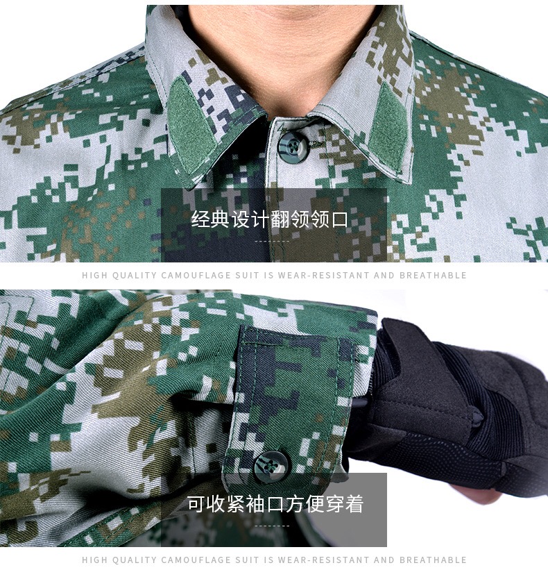 配發(fā)正品陸軍夏季叢林迷彩服男女士林地荒漠數碼冬迷彩作訓服套裝(圖19)