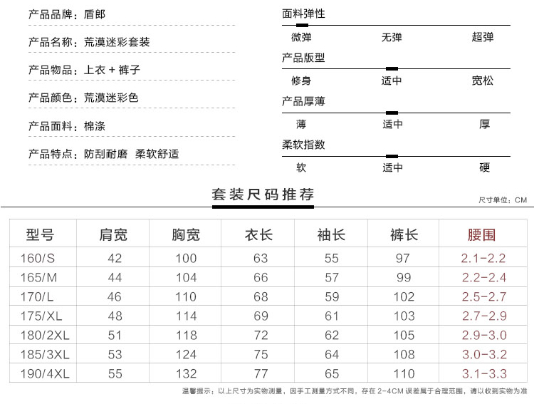 荒漠迷彩服套裝男女春秋野戰軍裝軍訓服特種兵作訓服工作服裝(圖7)