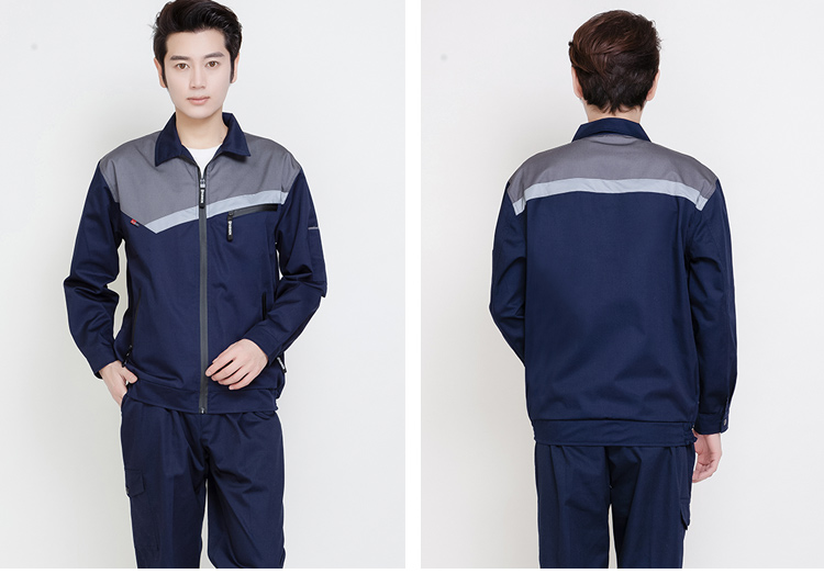 春秋長(cháng)袖工作服套裝男女反光條純棉防燙耐磨勞保服冬防靜電工作服(圖28)
