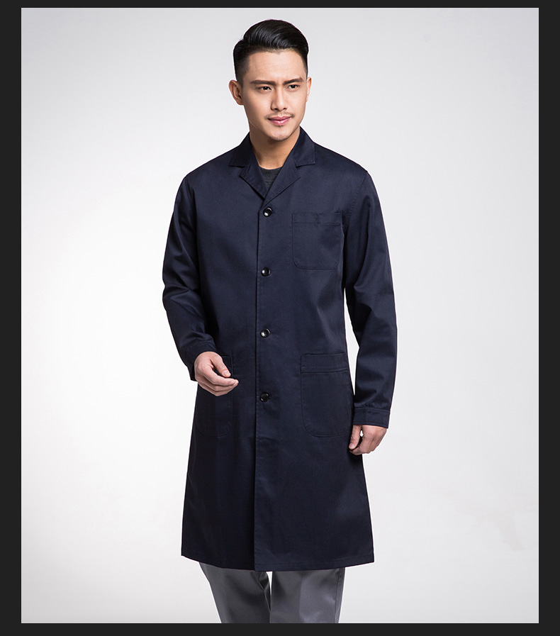 大褂工作服外套男長(cháng)袖定制LOGO長(cháng)款工裝庫房服裝防塵罩衣勞保服(圖16)