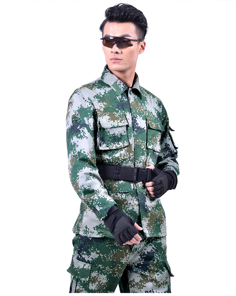 配發(fā)正品陸軍夏季叢林迷彩服男女士林地荒漠數碼冬迷彩作訓服套裝(圖16)