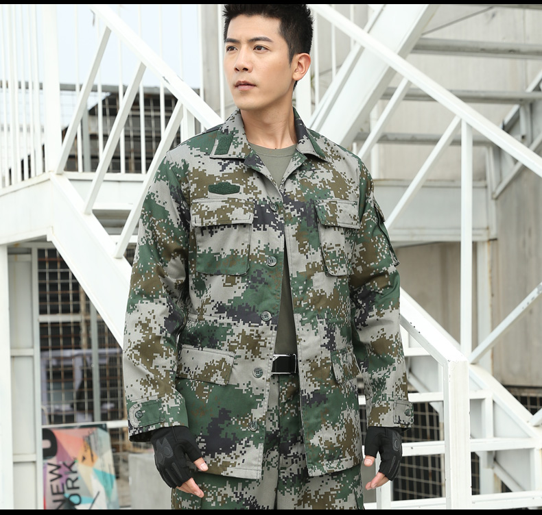 正品配發(fā)叢林迷彩服套裝夏裝軍訓服男女特種兵林地荒漠迷彩作訓服(圖5)