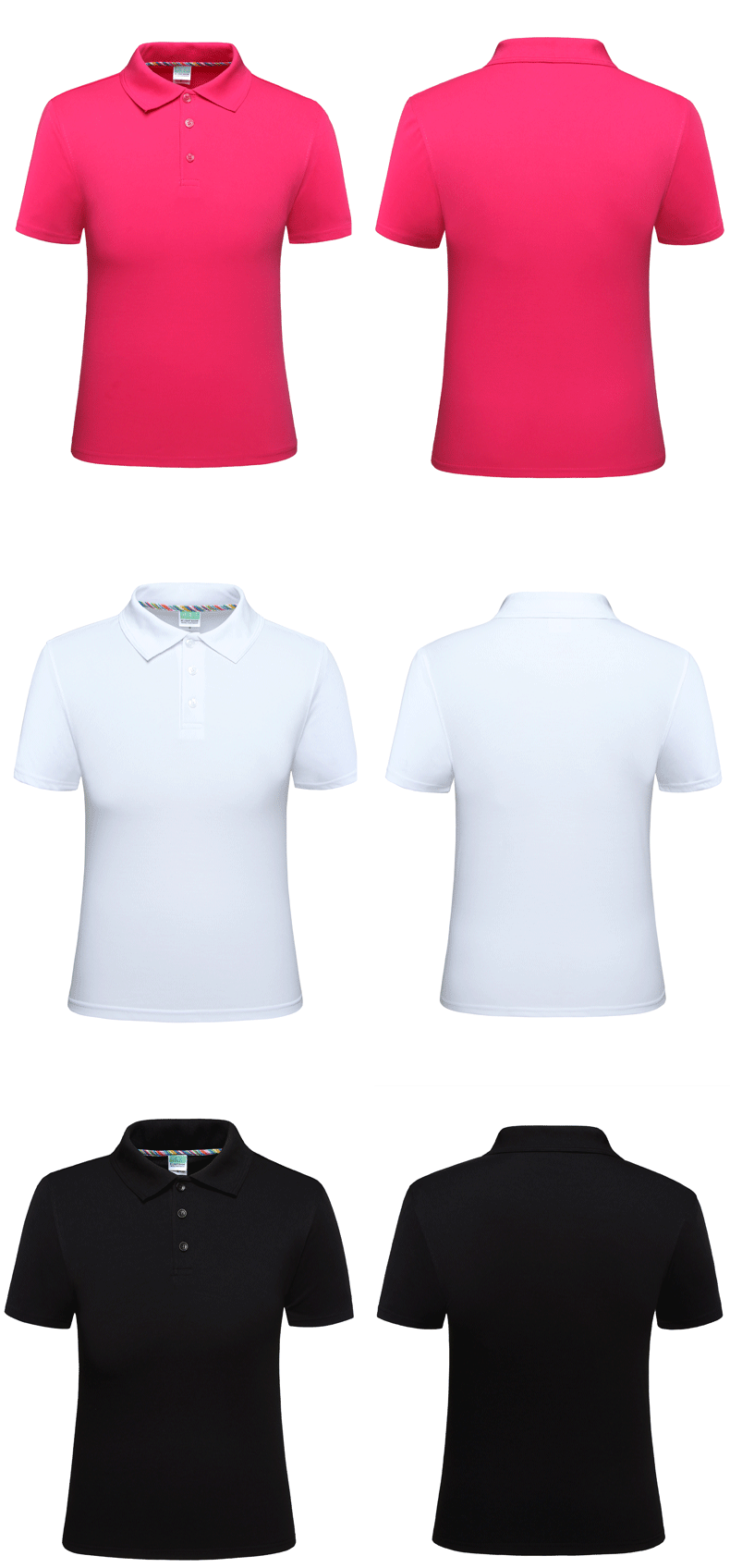 新款立領(lǐng)純棉T恤男女短袖POLO定制 夏季工作服廣告衫 工裝diy印字(圖6)