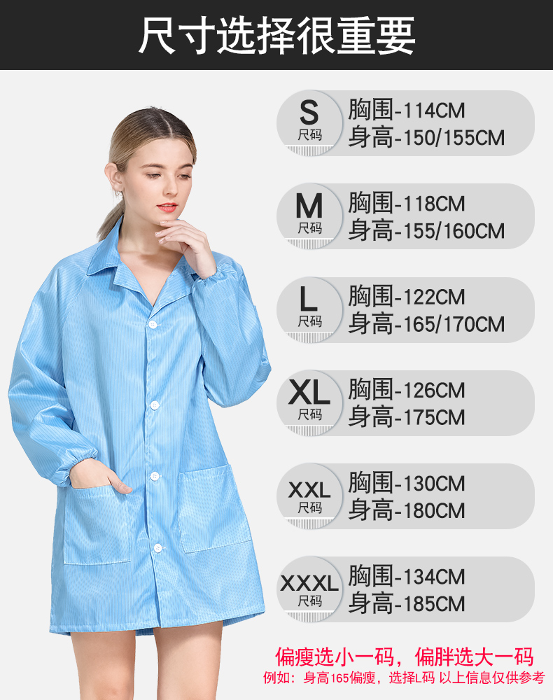 防靜電衣服工作服大褂白色無(wú)塵防塵電子廠(chǎng)富士康車(chē)間藍色長(cháng)款連帽(圖4)