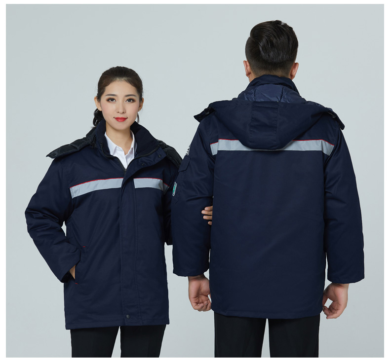 防靜電棉衣工作服男石化加厚棉服冬季防寒加油站工裝勞保服(圖9)