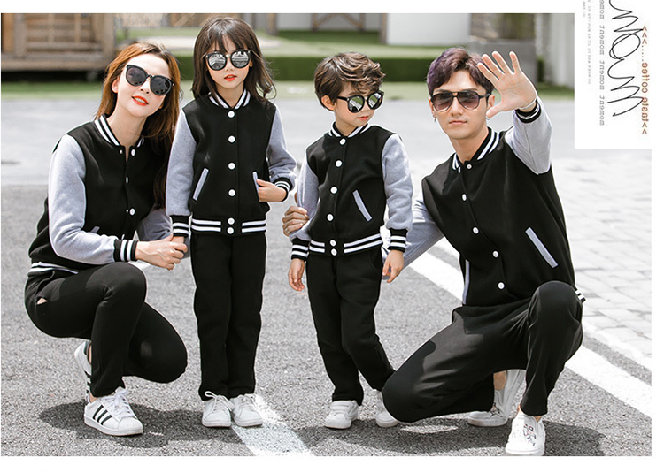 定制幼兒園親子裝2019冬季園服棒球服班服一家三口秋裝團體服套裝(圖14)
