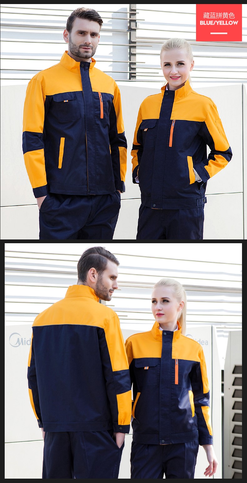 長(cháng)袖工作服套裝男女春秋工廠(chǎng)車(chē)間工程服勞保服汽修服定制加厚上衣(圖10)