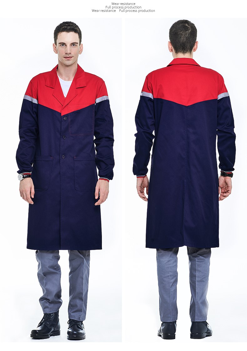 藍大褂工作服長(cháng)大褂男秋冬耐磨防塵搬運服迷彩罩衣長(cháng)款加絨勞保服(圖9)