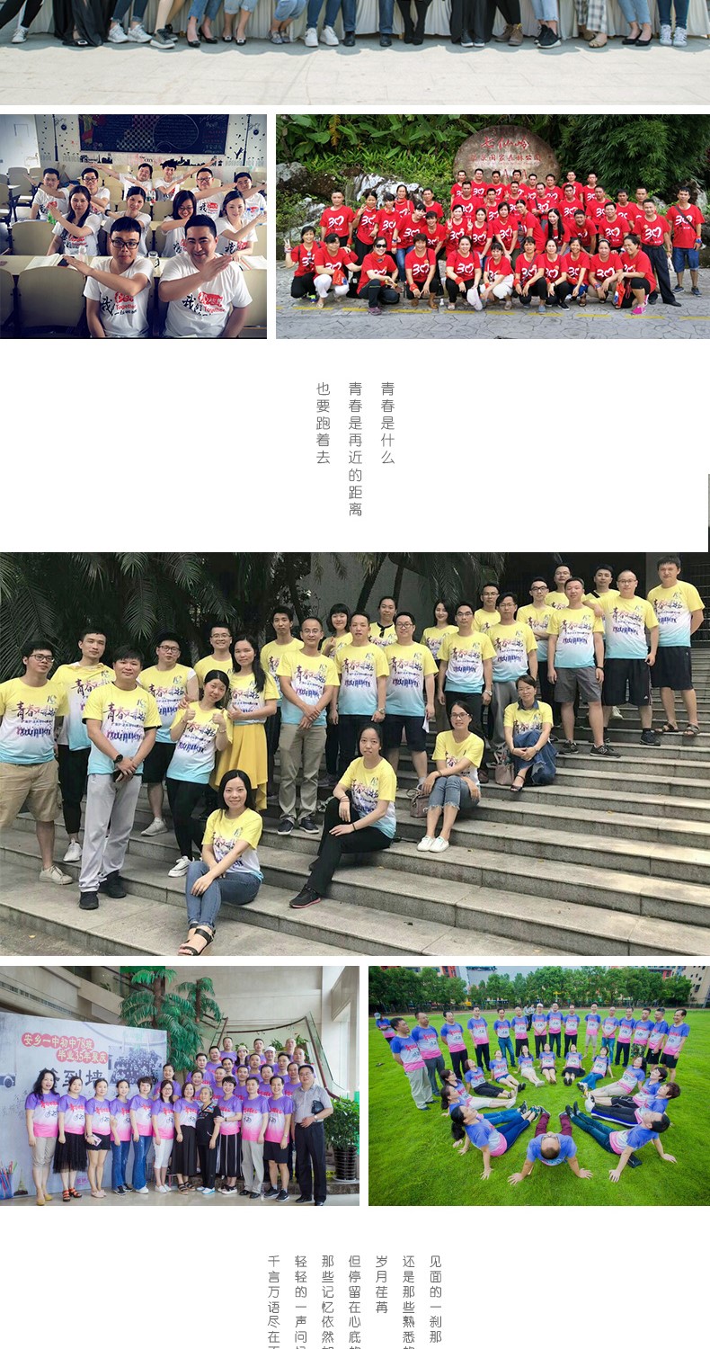 班服定制t恤短袖20年團隊活動(dòng)文化衫同學(xué)聚會(huì )紀念工作衣服同學(xué)會(huì )(圖2)