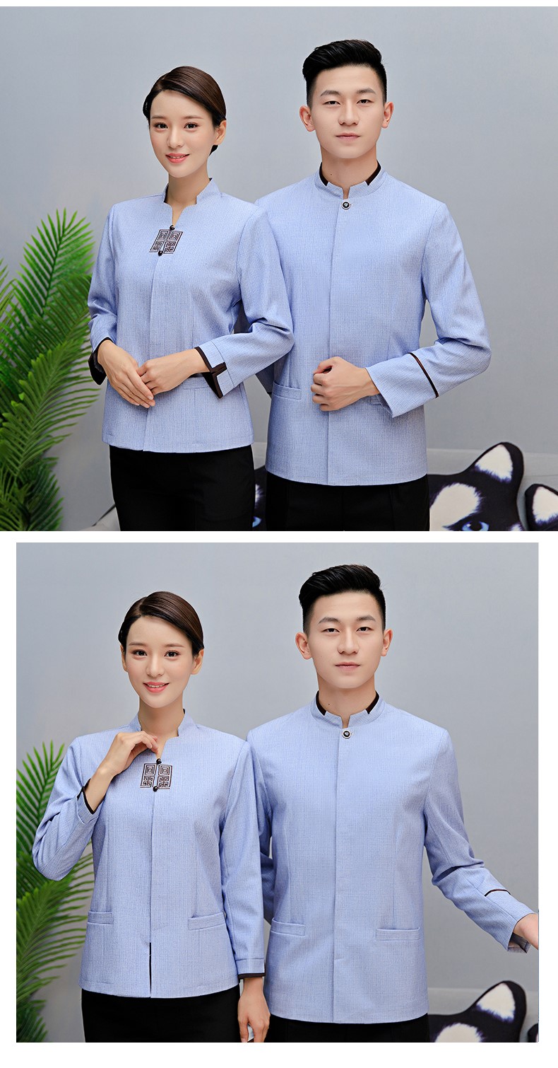 保潔服長(cháng)袖女酒店賓館客房服務(wù)員工作服物業(yè)清潔工秋冬裝定制大碼(圖13)