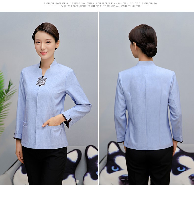 保潔服長(cháng)袖女酒店賓館客房服務(wù)員工作服物業(yè)清潔工秋冬裝定制大碼(圖14)