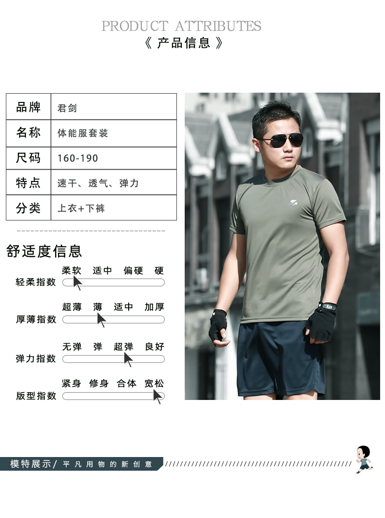 正品體能訓練服套裝男夏季軍迷特種兵t恤短袖短褲軍訓服作訓服女(圖14)