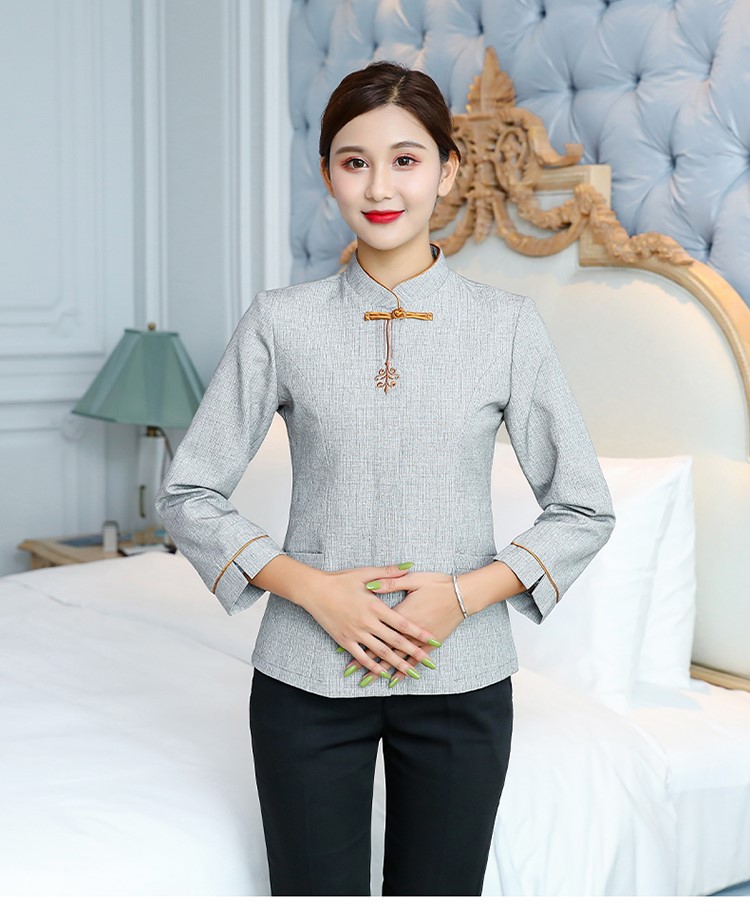 保潔工作服長(cháng)袖酒店賓館秋冬裝學(xué)校小區物業(yè)清潔制服定制可印LOGO(圖29)