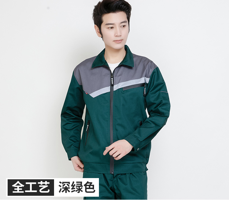 長(cháng)袖工作服套裝男女反光條純棉防燙耐磨勞保服冬防靜電工作服(圖25)