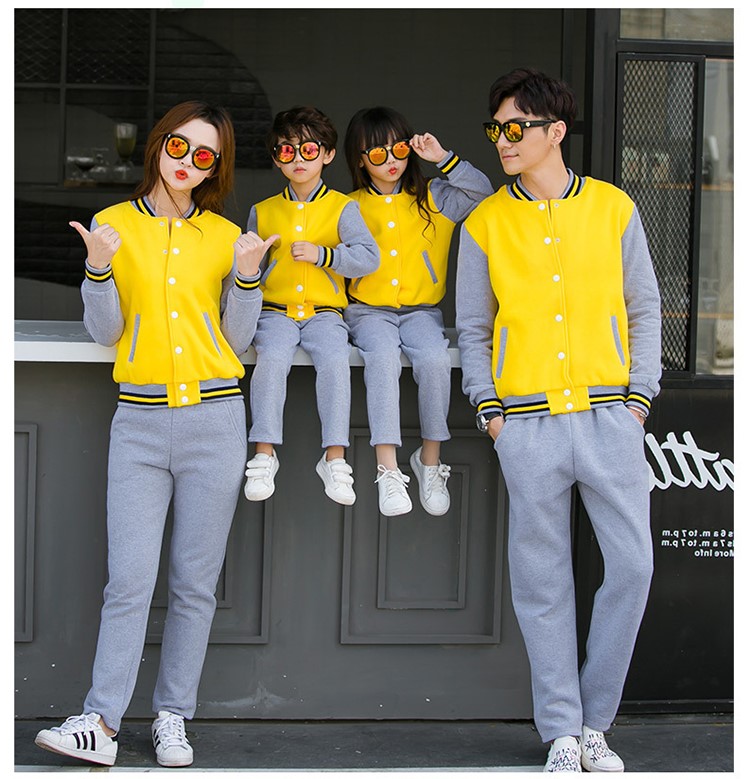 定制幼兒園親子裝2019冬季園服棒球服班服一家三口秋裝團體服套裝(圖16)