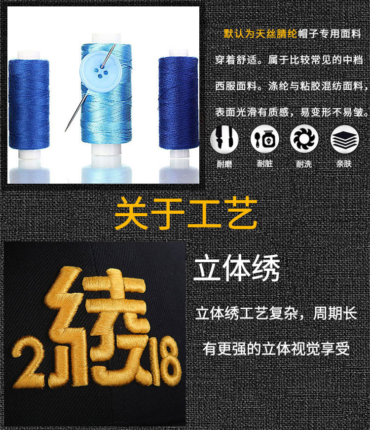 定制帽子logo印字刺繡平沿帽韓版鴨舌帽棒球帽漁夫帽兒童小黃帽(圖9)