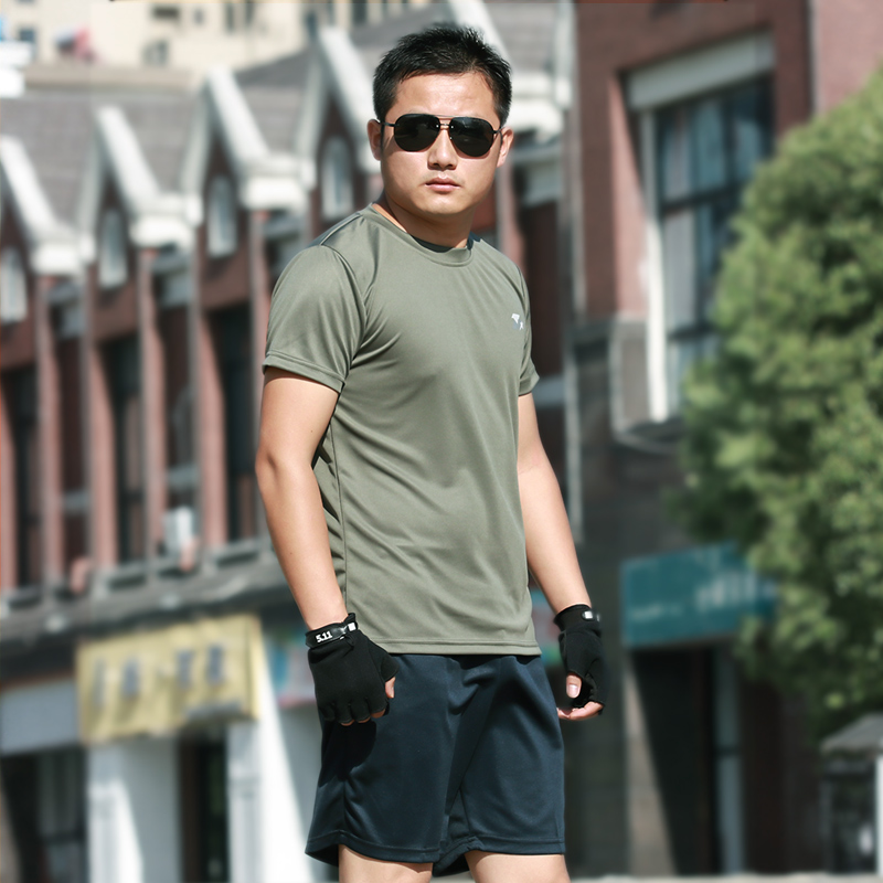 正品體能訓練服套裝男夏季軍迷特種兵t恤短袖短褲軍訓服作訓服女(圖2)