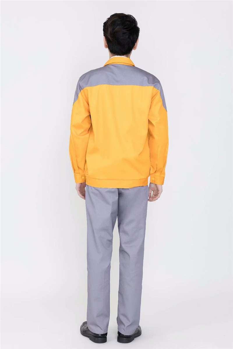 長(cháng)袖拼色工作服套裝男定制印字救援服勞保上衣汽修服工地車(chē)間(圖9)