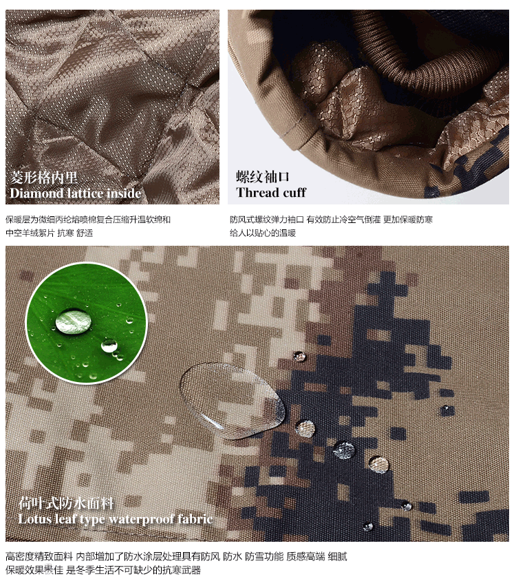 軍大衣男冬季加厚防寒服特種兵作訓棉大衣冷庫工作服荒漠迷彩大衣(圖19)