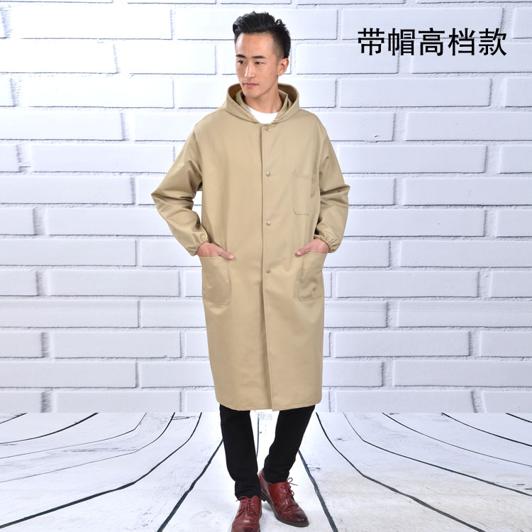藍大褂工作服男長(cháng)袖耐臟倉庫搬運搬貨罩衣食品防塵印字勞保服定制(圖2)