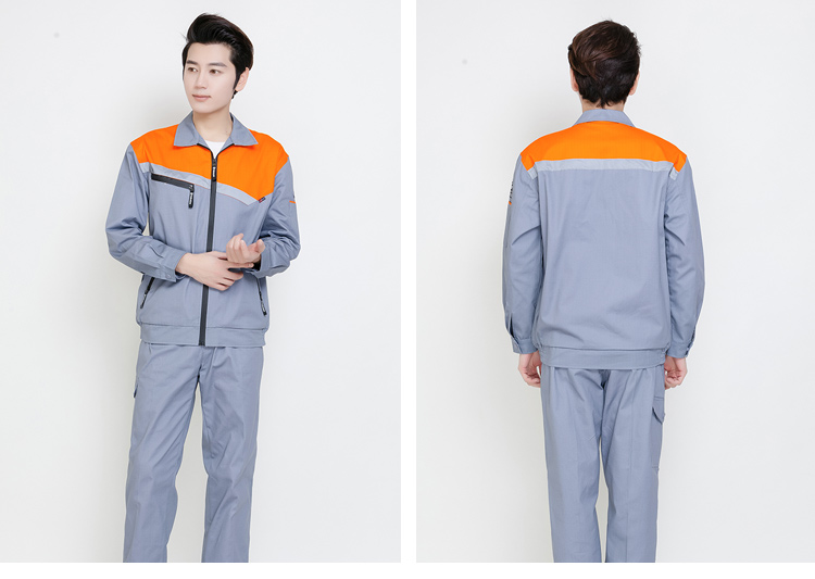 春秋長(cháng)袖工作服套裝男女反光條純棉防燙耐磨勞保服冬防靜電工作服(圖12)