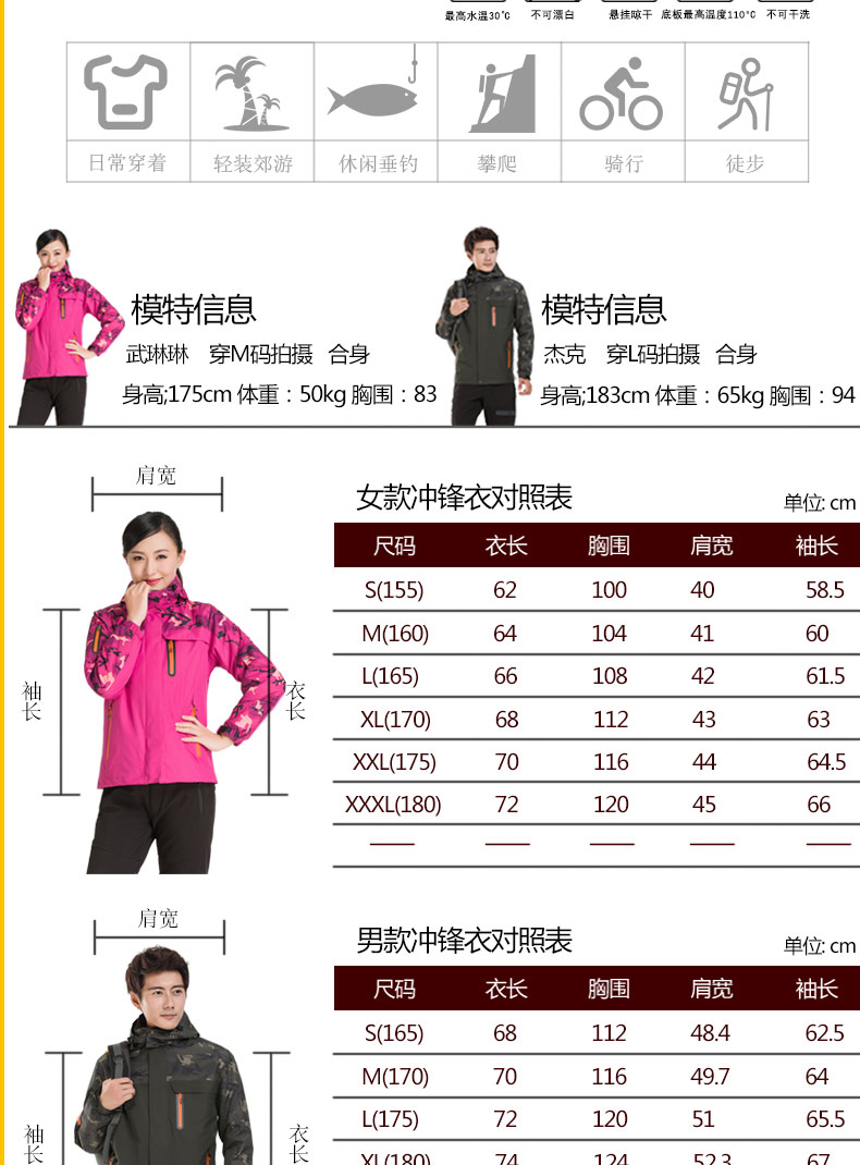 迷彩沖鋒衣男潮女工作服隊服班服工裝冬季定制logo印字隊服校服厚(圖9)