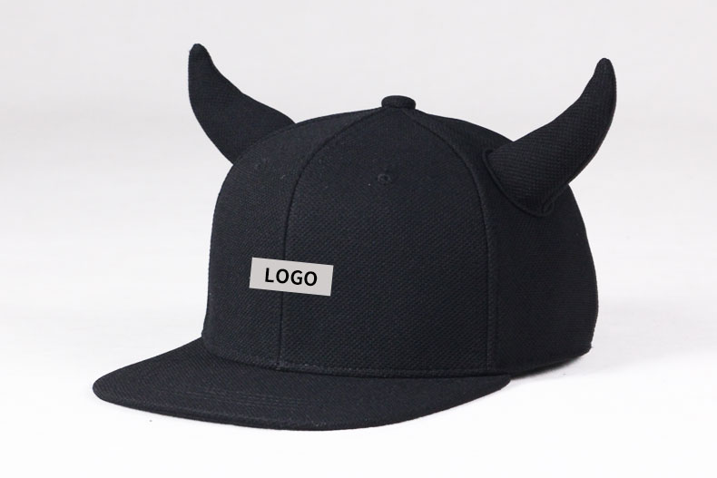 TOPCUL定制黑牛角刺繡印LOGO嘻哈帽男女帽子平沿帽街舞帽棒球帽子(圖3)
